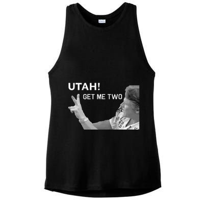 Utah Get Me Two Funny 1980s Ladies PosiCharge Tri-Blend Wicking Tank