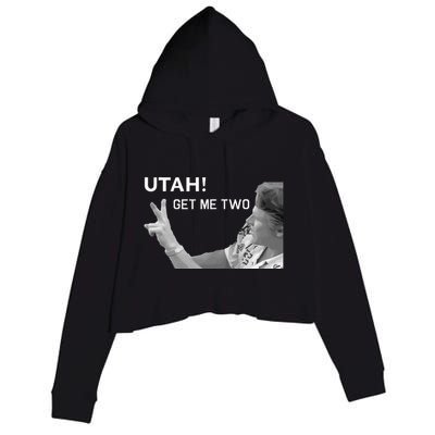 Utah Get Me Two Funny 1980s Crop Fleece Hoodie