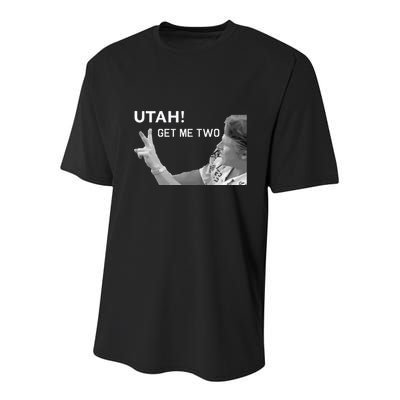 Utah Get Me Two Funny 1980s Youth Performance Sprint T-Shirt