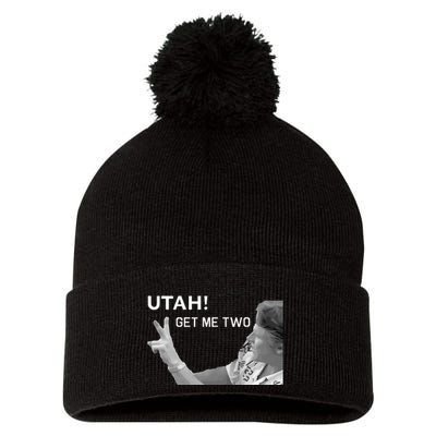 Utah Get Me Two Funny 1980s Pom Pom 12in Knit Beanie