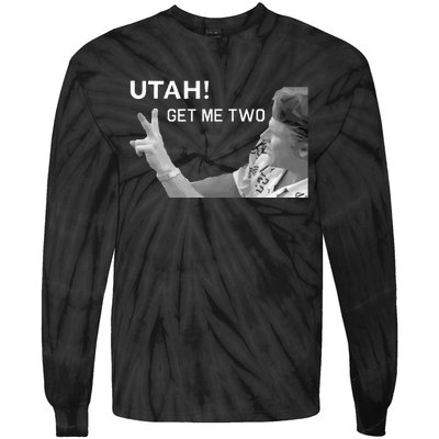 Utah Get Me Two Funny 1980s Tie-Dye Long Sleeve Shirt