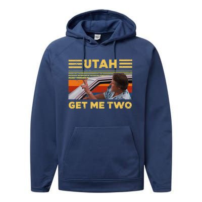 Utah Get Me Retro Two Vintage Funny Performance Fleece Hoodie