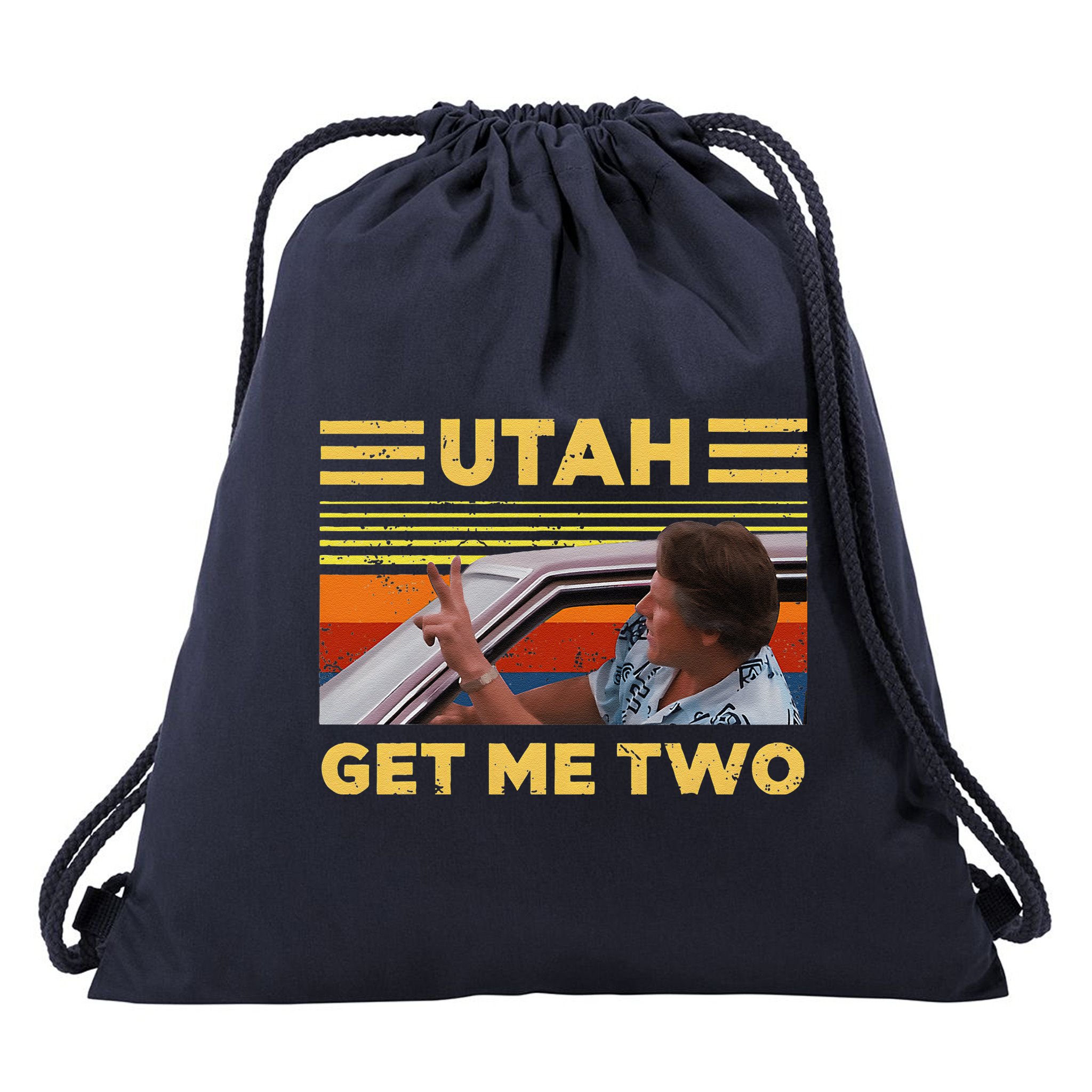Utah Get Me Retro Two Vintage Funny Drawstring Bag