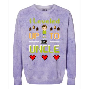 Uncle Gamer Meaningful Gift Leveled Up To Uncle Pregnancy Announcet Gift Colorblast Crewneck Sweatshirt