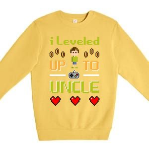 Uncle Gamer Meaningful Gift Leveled Up To Uncle Pregnancy Announcet Gift Premium Crewneck Sweatshirt