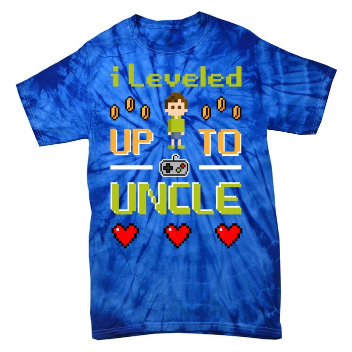 Uncle Gamer Meaningful Gift Leveled Up To Uncle Pregnancy Announcet Gift Tie-Dye T-Shirt