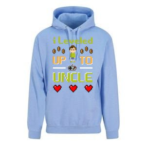 Uncle Gamer Meaningful Gift Leveled Up To Uncle Pregnancy Announcet Gift Unisex Surf Hoodie