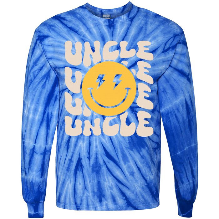 Uncle Groovy One Happy Dude Birthday Theme Family Matching Tie-Dye Long Sleeve Shirt