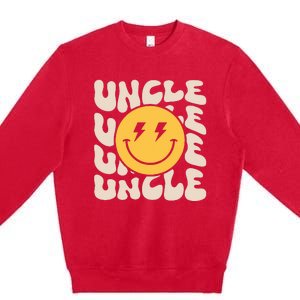 Uncle Groovy One Happy Dude Birthday Theme Family Matching Premium Crewneck Sweatshirt