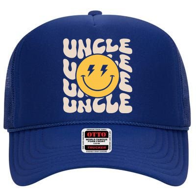 Uncle Groovy One Happy Dude Birthday Theme Family Matching High Crown Mesh Back Trucker Hat