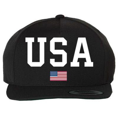 Usa Gift Patriotic American Flag July 4th Gift Wool Snapback Cap