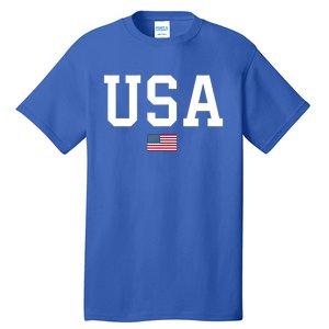 Usa Gift Patriotic American Flag July 4th Gift Tall T-Shirt