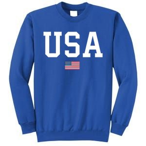 Usa Gift Patriotic American Flag July 4th Gift Tall Sweatshirt