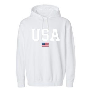 Usa Gift Patriotic American Flag July 4th Gift Garment-Dyed Fleece Hoodie