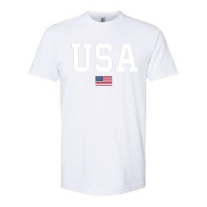 Usa Gift Patriotic American Flag July 4th Gift Softstyle CVC T-Shirt