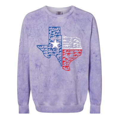 Usa Guns Patriotic Texan America Texas Colorblast Crewneck Sweatshirt