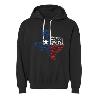 Usa Guns Patriotic Texan America Texas Garment-Dyed Fleece Hoodie