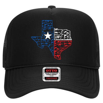 Usa Guns Patriotic Texan America Texas High Crown Mesh Back Trucker Hat