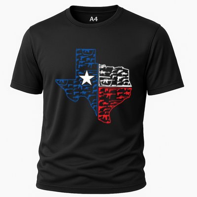 Usa Guns Patriotic Texan America Texas Cooling Performance Crew T-Shirt