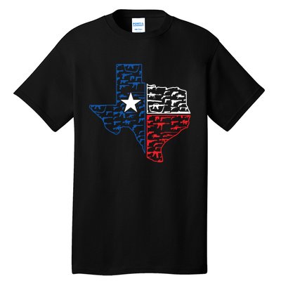 Usa Guns Patriotic Texan America Texas Tall T-Shirt