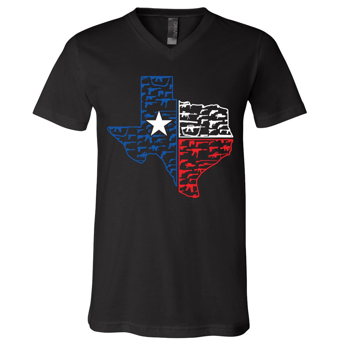 Usa Guns Patriotic Texan America Texas V-Neck T-Shirt