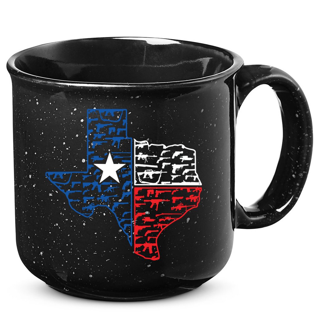 Usa Guns Patriotic Texan America Texas 15oz Campfire Ceramic Mug