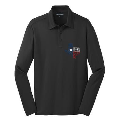 Usa Guns Patriotic Texan America Texas Silk Touch Performance Long Sleeve Polo