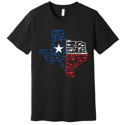 Usa Guns Patriotic Texan America Texas Premium T-Shirt