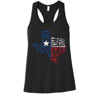 Usa Guns Patriotic Texan America Texas Women's Racerback Tank