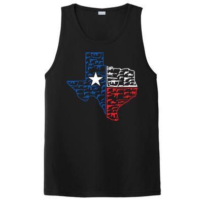 Usa Guns Patriotic Texan America Texas PosiCharge Competitor Tank