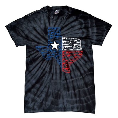 Usa Guns Patriotic Texan America Texas Tie-Dye T-Shirt