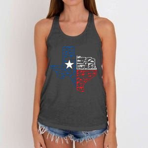 Usa Guns Patriotic Texan America Texas Women's Knotted Racerback Tank