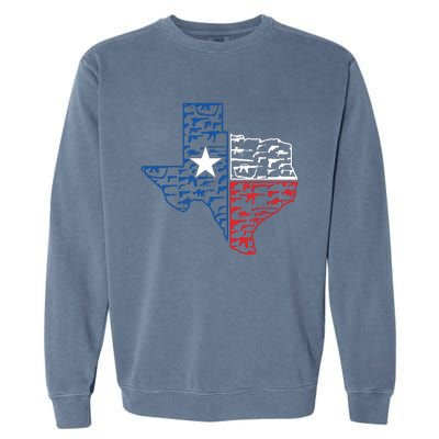 Usa Guns Patriotic Texan America Texas Garment-Dyed Sweatshirt