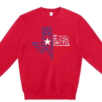 Usa Guns Patriotic Texan America Texas Premium Crewneck Sweatshirt