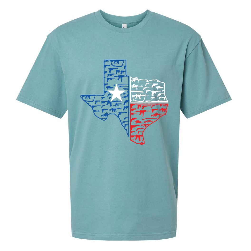 Usa Guns Patriotic Texan America Texas Sueded Cloud Jersey T-Shirt