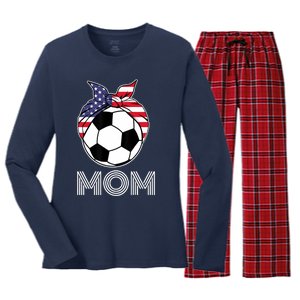 Us Girl Soccer Mom | Gear For Wo Soccer Players Women's Long Sleeve Flannel Pajama Set 