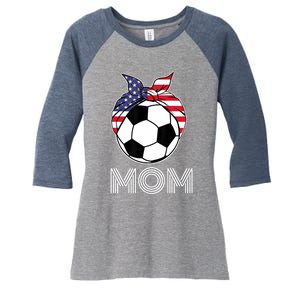 Us Girl Soccer Mom | Gear For Wo Soccer Players Women's Tri-Blend 3/4-Sleeve Raglan Shirt