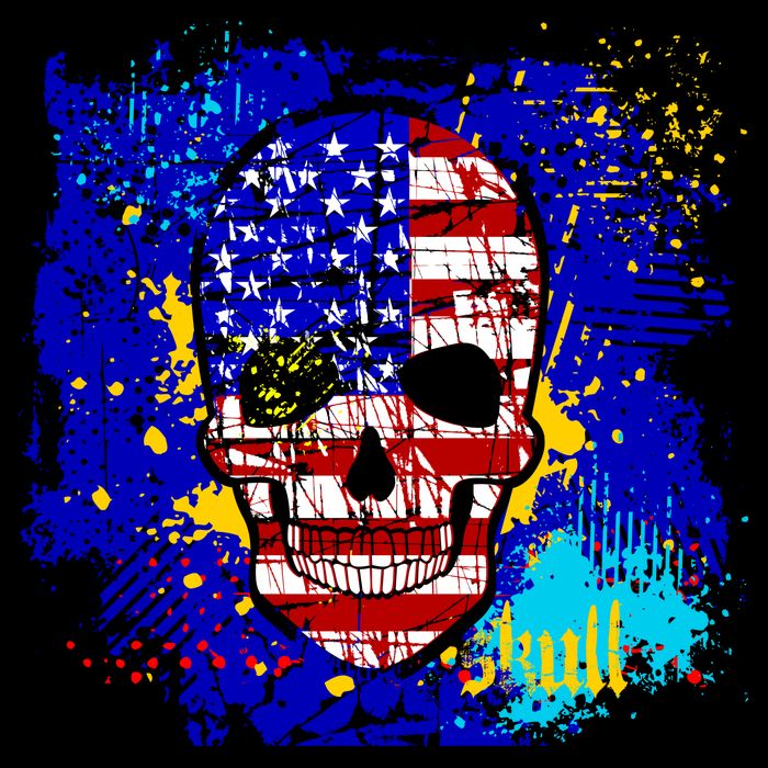 USA Grunge Skull Backpack