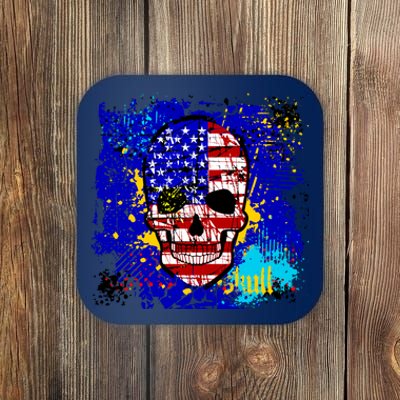 USA Grunge Skull Coaster