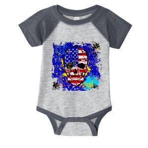 USA Grunge Skull Infant Baby Jersey Bodysuit