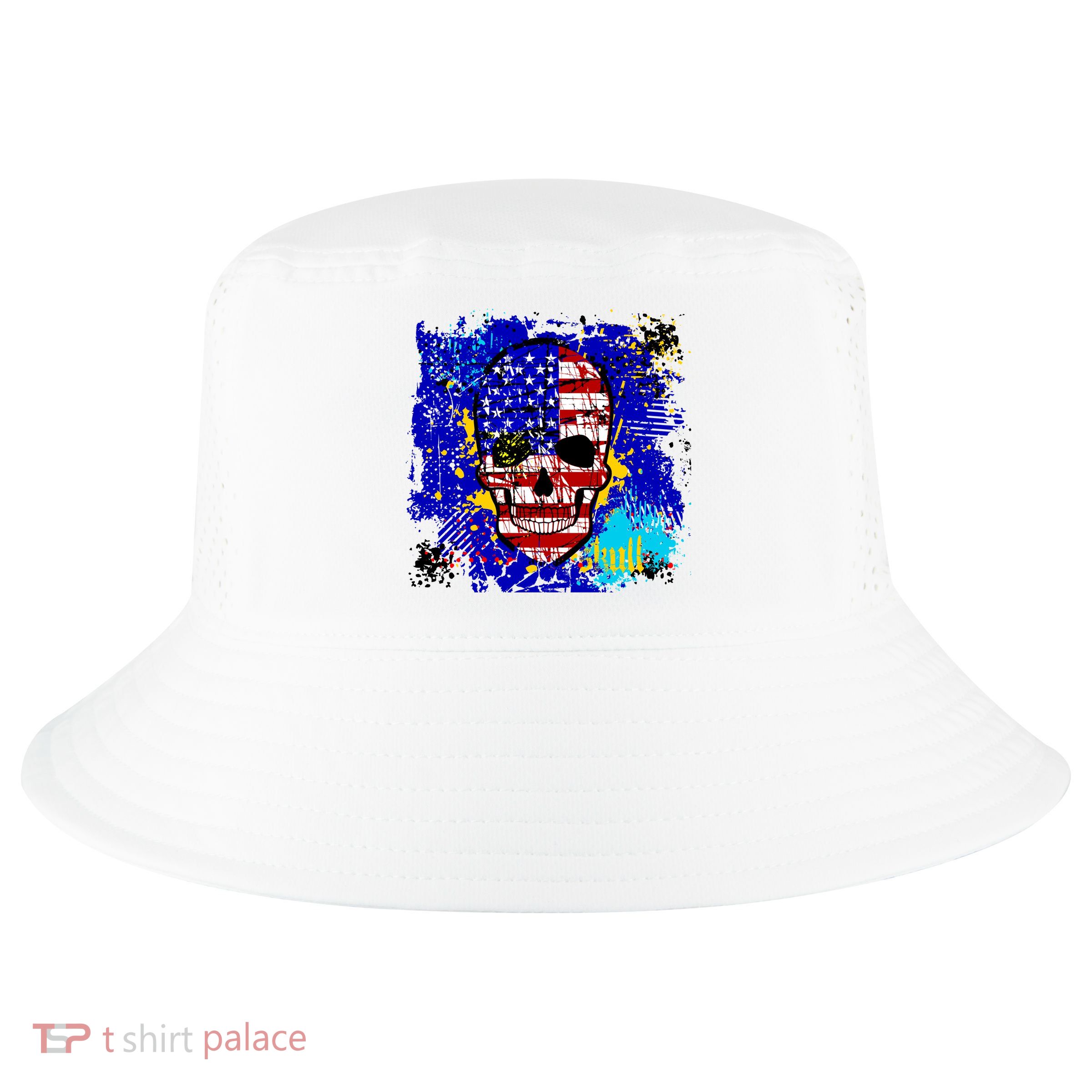 USA Grunge Skull Cool Comfort Performance Bucket Hat