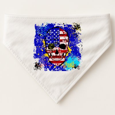 USA Grunge Skull USA-Made Doggie Bandana