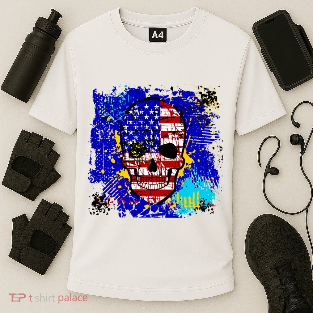USA Grunge Skull Performance Shirt