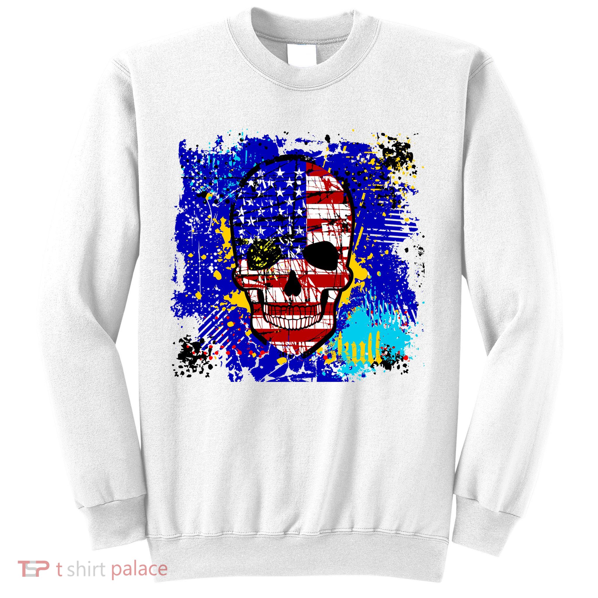 USA Grunge Skull Sweatshirt