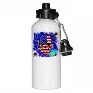 USA Grunge Skull Aluminum Water Bottle