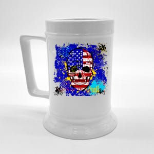 USA Grunge Skull Beer Stein