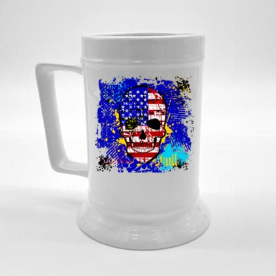 USA Grunge Skull Beer Stein