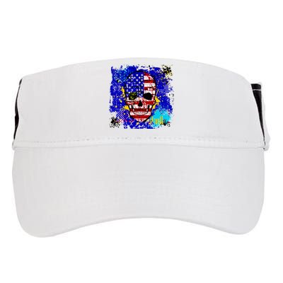 USA Grunge Skull Adult Drive Performance Visor