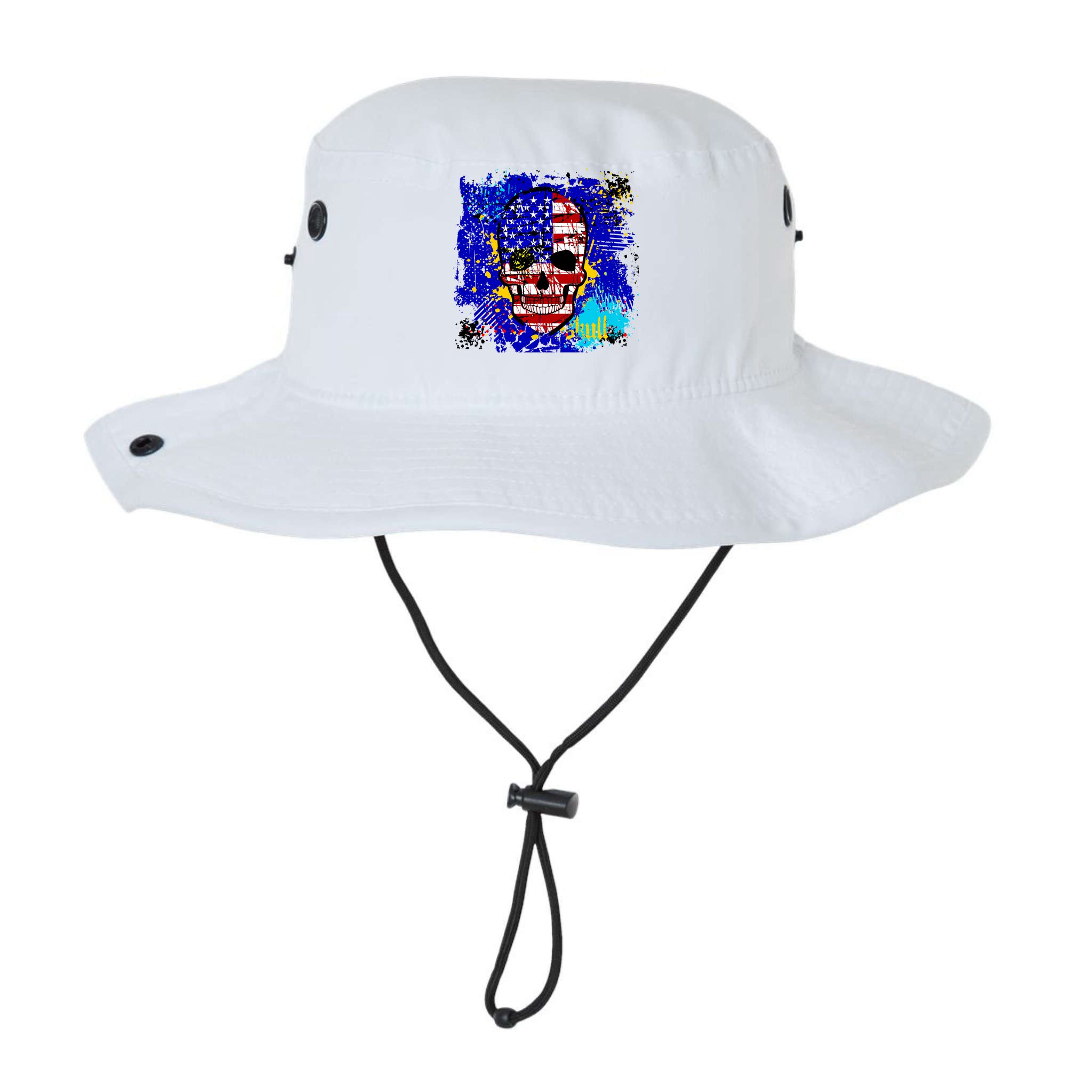 USA Grunge Skull Bucket Hat