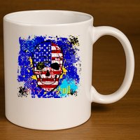 USA Grunge Skull 11oz C Handle Ceramic Mug